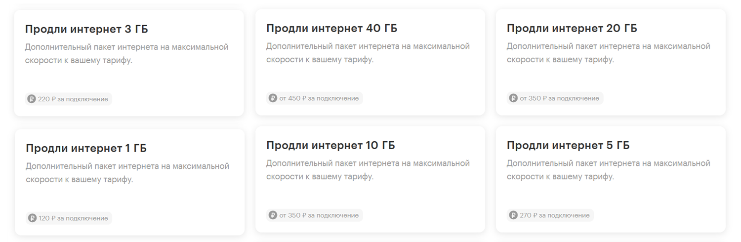 Интернет пакеты трафика от МегаФон